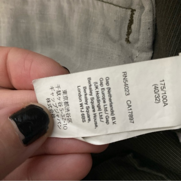 Gap Corduroy Pants Men's Size 40x32 Slim Fit Gray Straight Casual - Picture 10 of 11